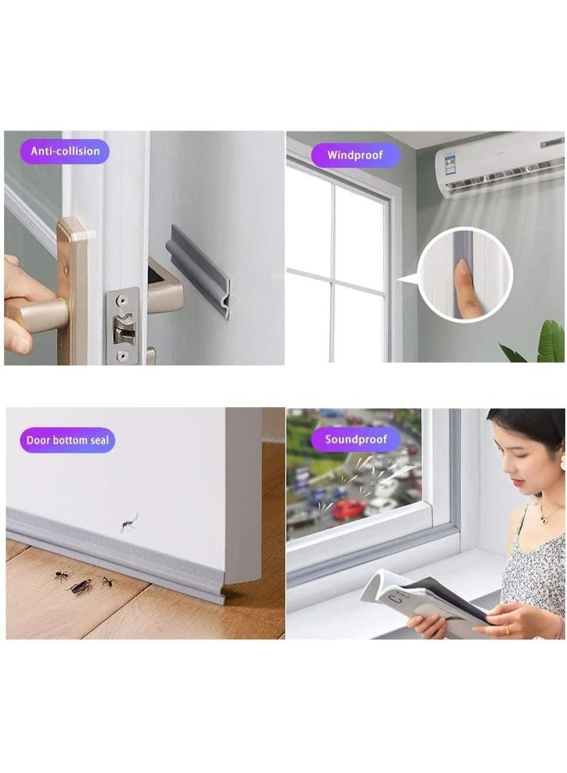 ChicAbode Draft Stopper Sweep, Door Weatherproofing Stripping, Window Seal Strip Self-Adhesive Soundproof Seal Strip Cuttable, Wear-Resistant, Window Weather Stripping, Length 13.12Ft, 2 Packs (White) - Image 4
